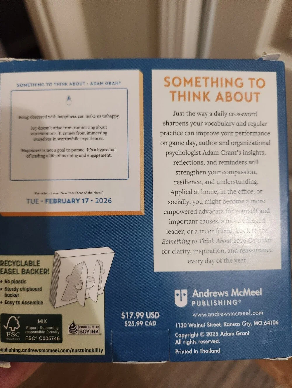 Something to Think About 2026 Daily Calendar - New, Not Used
